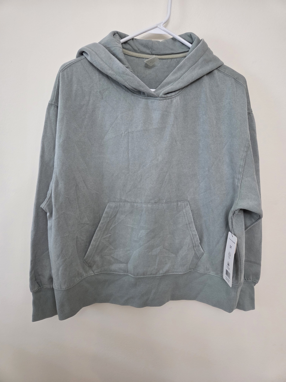 Women's Harmony & Balance oversized pullover hoodie  washed sage green-Size Med